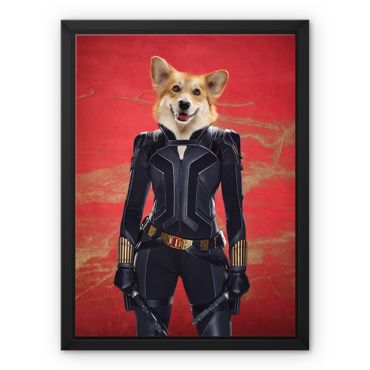 The Black Widow: Custom Pet Canvas - Paw & Glory - Dog Portraits - Pet Portraits