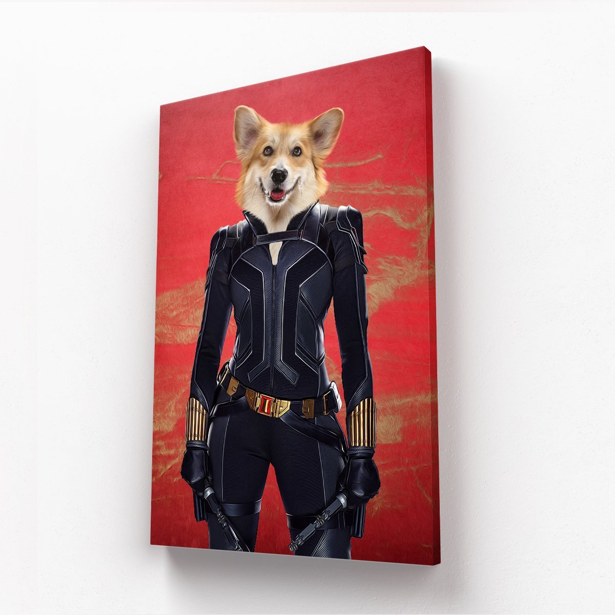 The Black Widow: Custom Pet Canvas - Paw & Glory - Dog Portraits - Pet Portraits