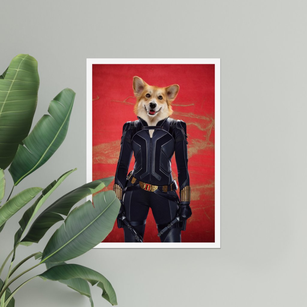 The Black Widow: Custom Pet Poster - Paw & Glory - Dog Portraits - Pet Portraits