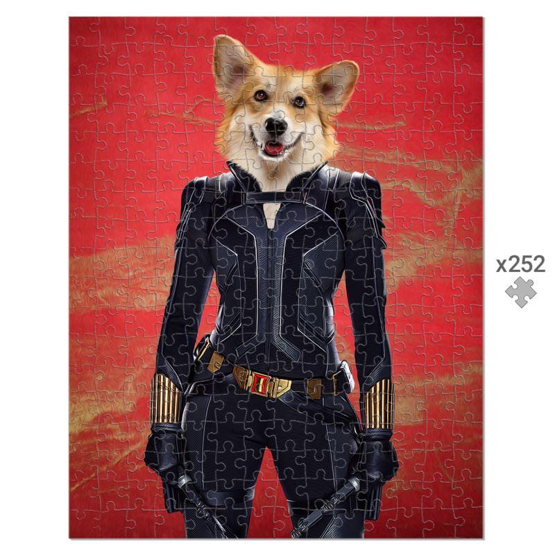 The Black Widow: Custom Pet Puzzle - Paw & Glory - Dog Portraits - Pet Portraits