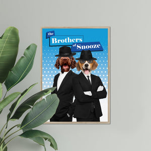 The Blues Brothers: Custom Pet Portrait - Paw & Glory - Dog Portraits - Pet Portraits