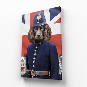 The British Police Officer: Custom Pet Canvas - Paw & Glory - Dog Portraits - Pet Portraits