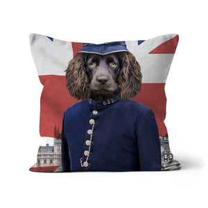 The British Police Officer: Custom Pet Pillow - Paw & Glory - Dog Portraits - Pet Portraits