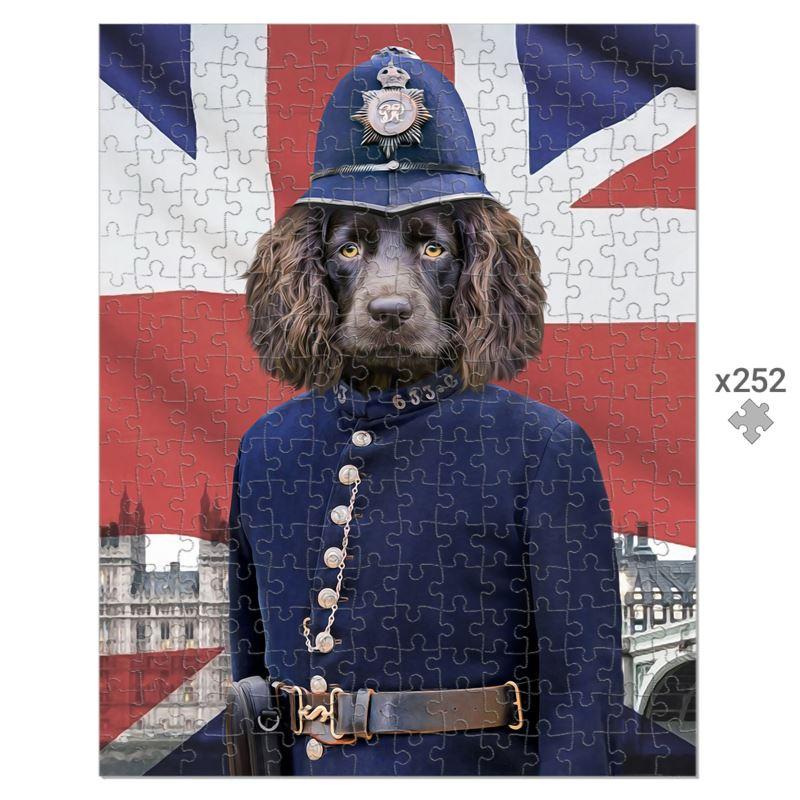 The British Police Officer: Custom Pet Puzzle - Paw & Glory - Dog Portraits - Pet Portraits