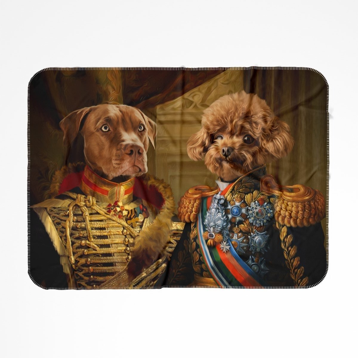 The Brothers In Arms: Custom Pet Blanket - Paw & Glory - Dog Portraits - Pet Portraits