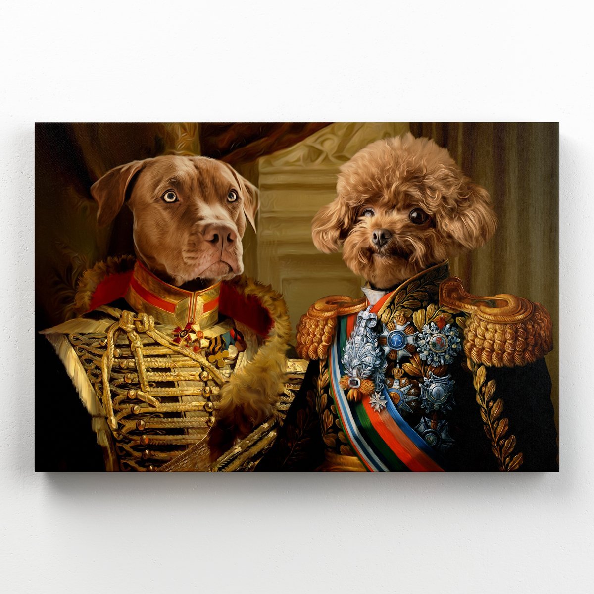 The Brothers In Arms: Custom Pet Canvas - Paw & Glory - Dog Portraits - Pet Portraits