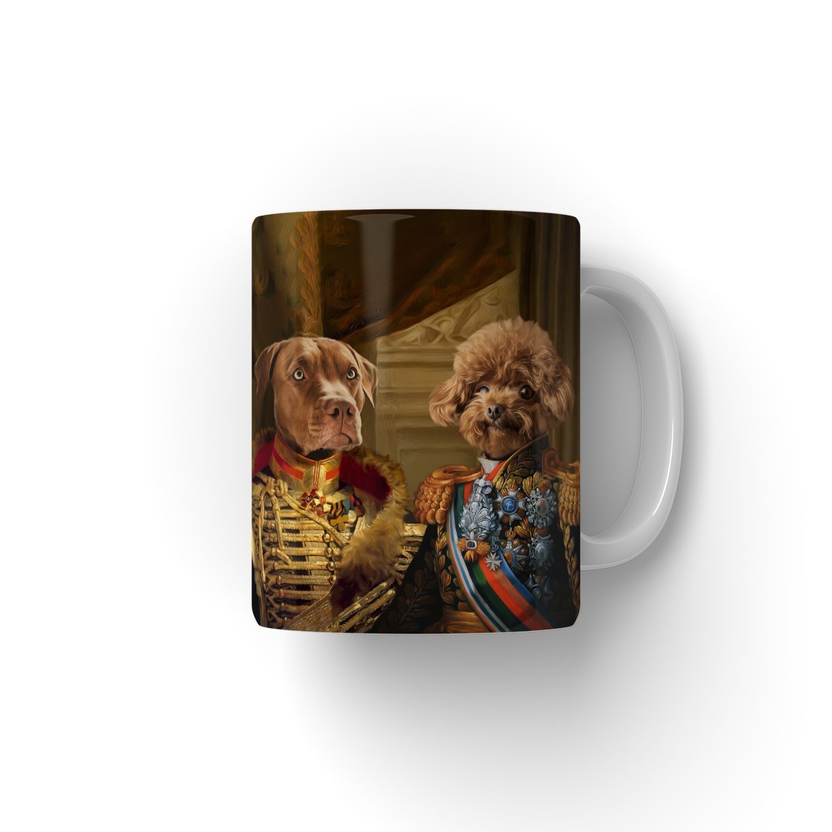 The Brothers In Arms: Custom Pet Coffee Mug - Paw & Glory - Dog Portraits - Pet Portraits