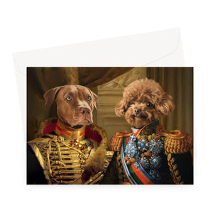 The Brothers In Arms: Custom Pet Greeting Card - Paw & Glory - Dog Portraits - Pet Portraits