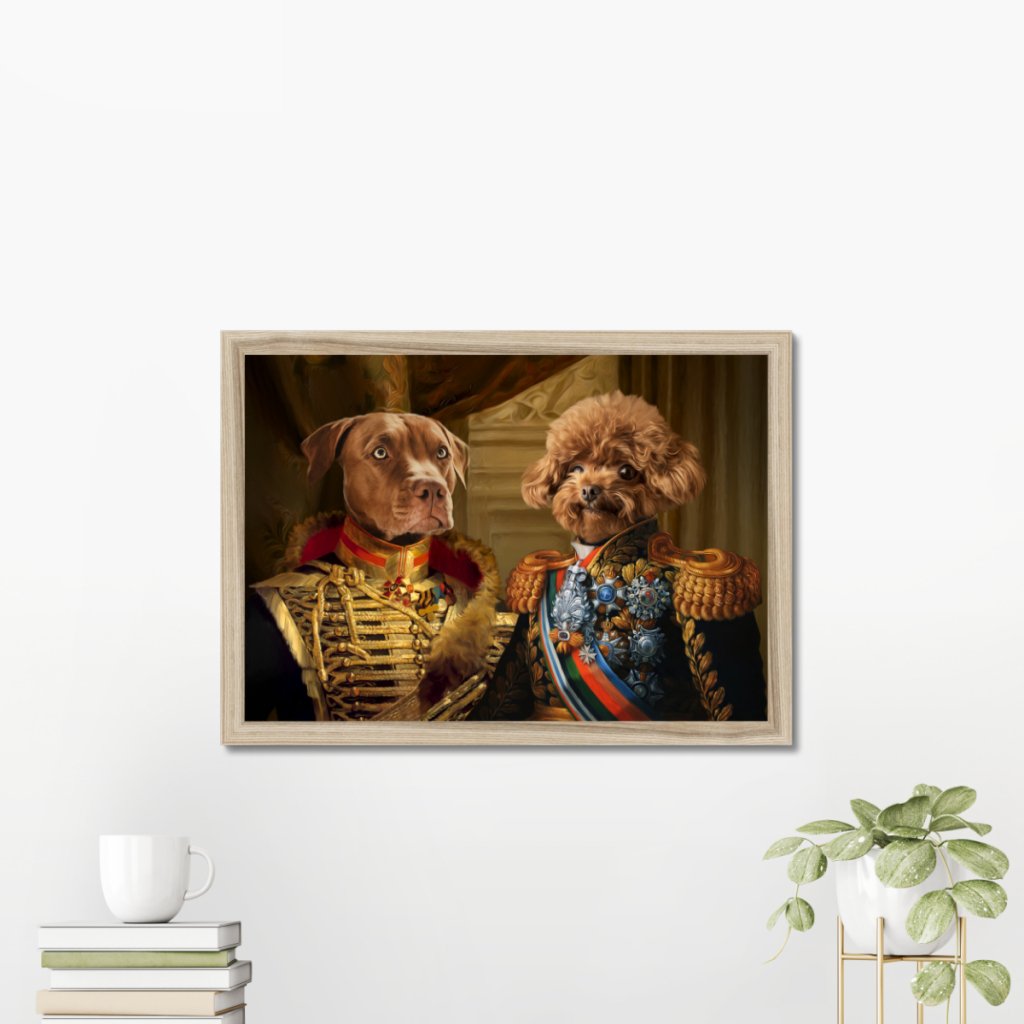 The Brothers In Arms: Custom Pet Portrait - Paw & Glory - Dog Portraits - Pet Portraits