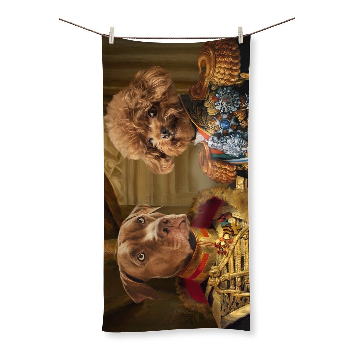 The Brothers In Arms: Custom Pet Towel - Paw & Glory - Dog Portraits - Pet Portraits