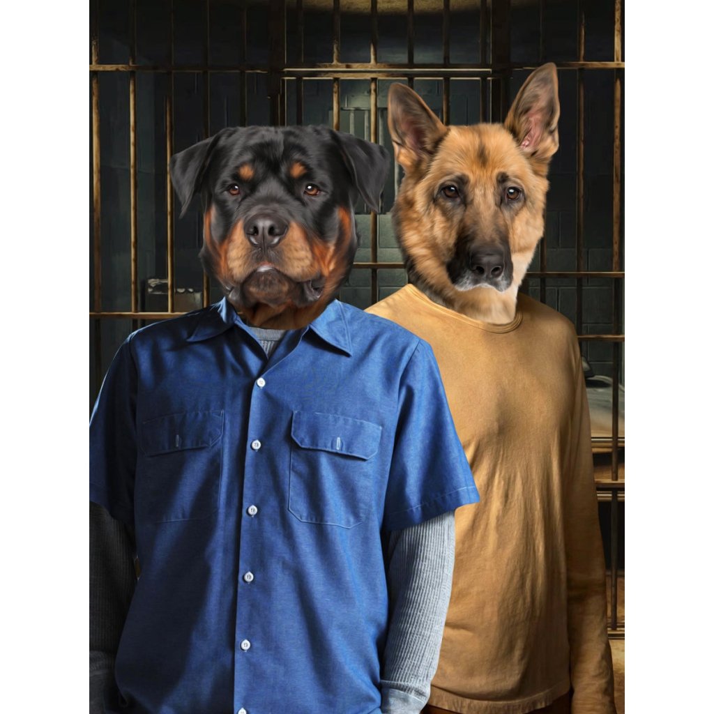 The Brothers (Prison Break Inspired): Custom Digital Download Pet Portrait - Paw & Glory - Dog Portraits - Pet Portraits