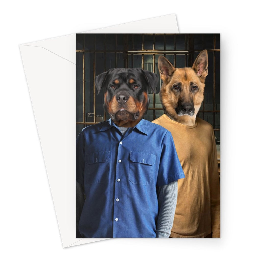 The Brothers (Prison Break Inspired): Custom Pet Greeting Card - Paw & Glory - Dog Portraits - Pet Portraits