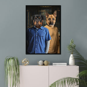 The Brothers (Prison Break Inspired): Custom Pet Portrait - Paw & Glory - Dog Portraits - Pet Portraits