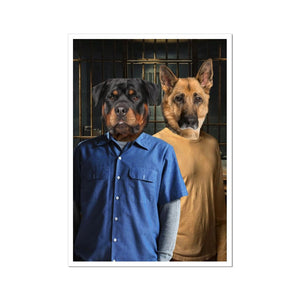 The Brothers (Prison Break Inspired): Custom Pet Portrait - Paw & Glory - Dog Portraits - Pet Portraits