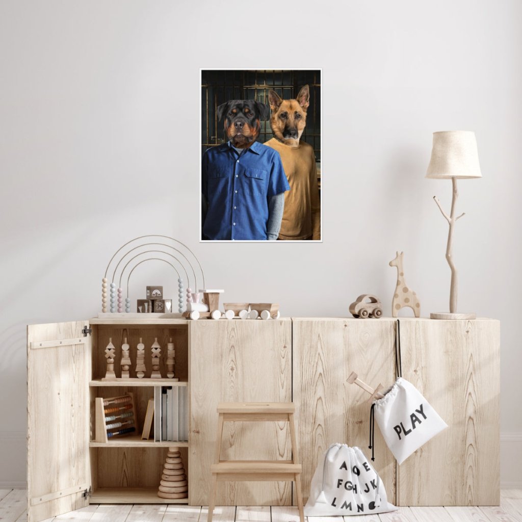 The Brothers (Prison Break Inspired): Custom Pet Poster - Paw & Glory - Dog Portraits - Pet Portraits