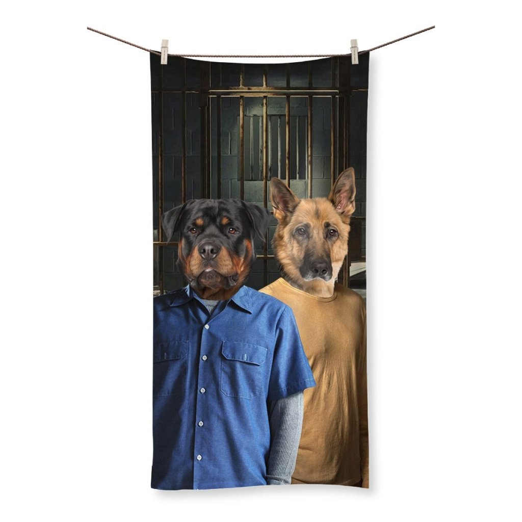 The Brothers (Prison Break Inspired): Custom Pet Towel - Paw & Glory - Dog Portraits - Pet Portraits