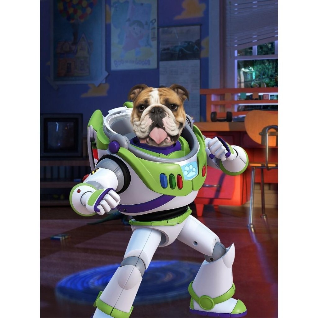 The Buzz (Toy Story Inspired): Custom Digital Download Pet Portrait - Paw & Glory - Dog Portraits - Pet Portraits