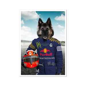 The Champion Driver: Custom Pet Poster - Paw & Glory - Dog Portraits - Pet Portraits