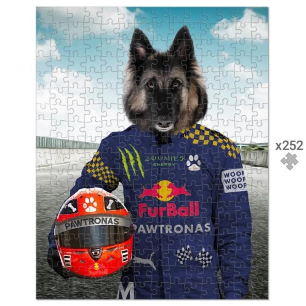 The Champion Driver: Custom Pet Puzzle - Paw & Glory - Dog Portraits - Pet Portraits