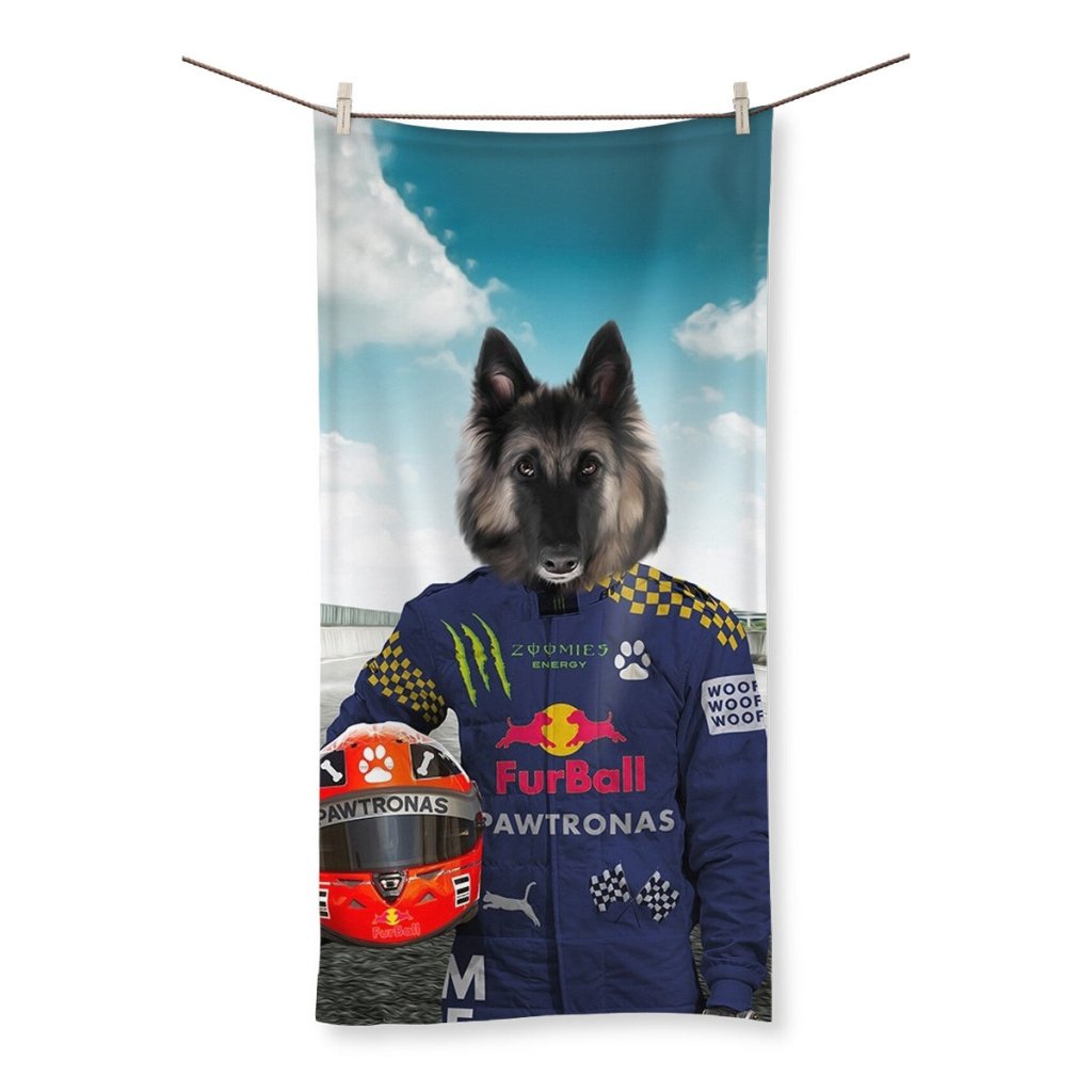 The Champion Driver: Custom Pet Towel - Paw & Glory - Dog Portraits - Pet Portraits