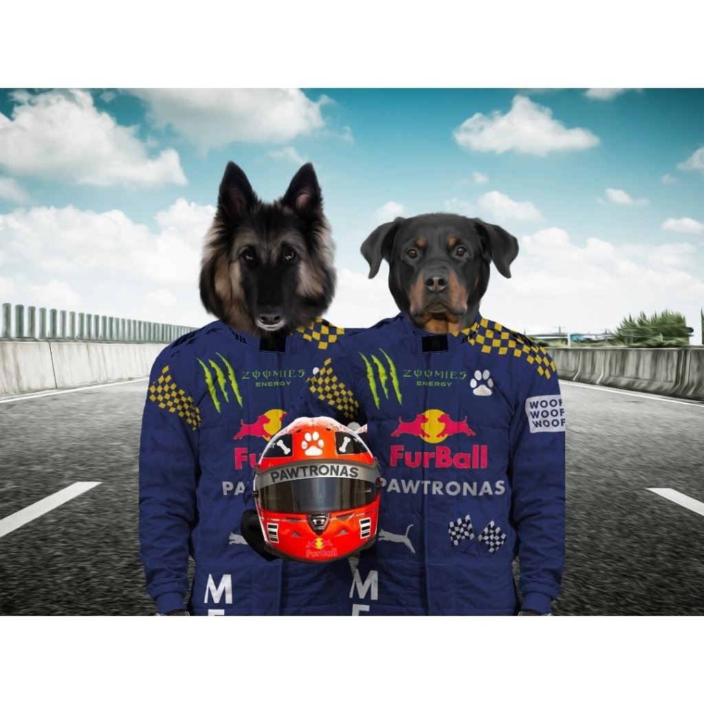 The Champion Drivers: Custom Digital Download Pet Portrait - Paw & Glory - Dog Portraits - Pet Portraits