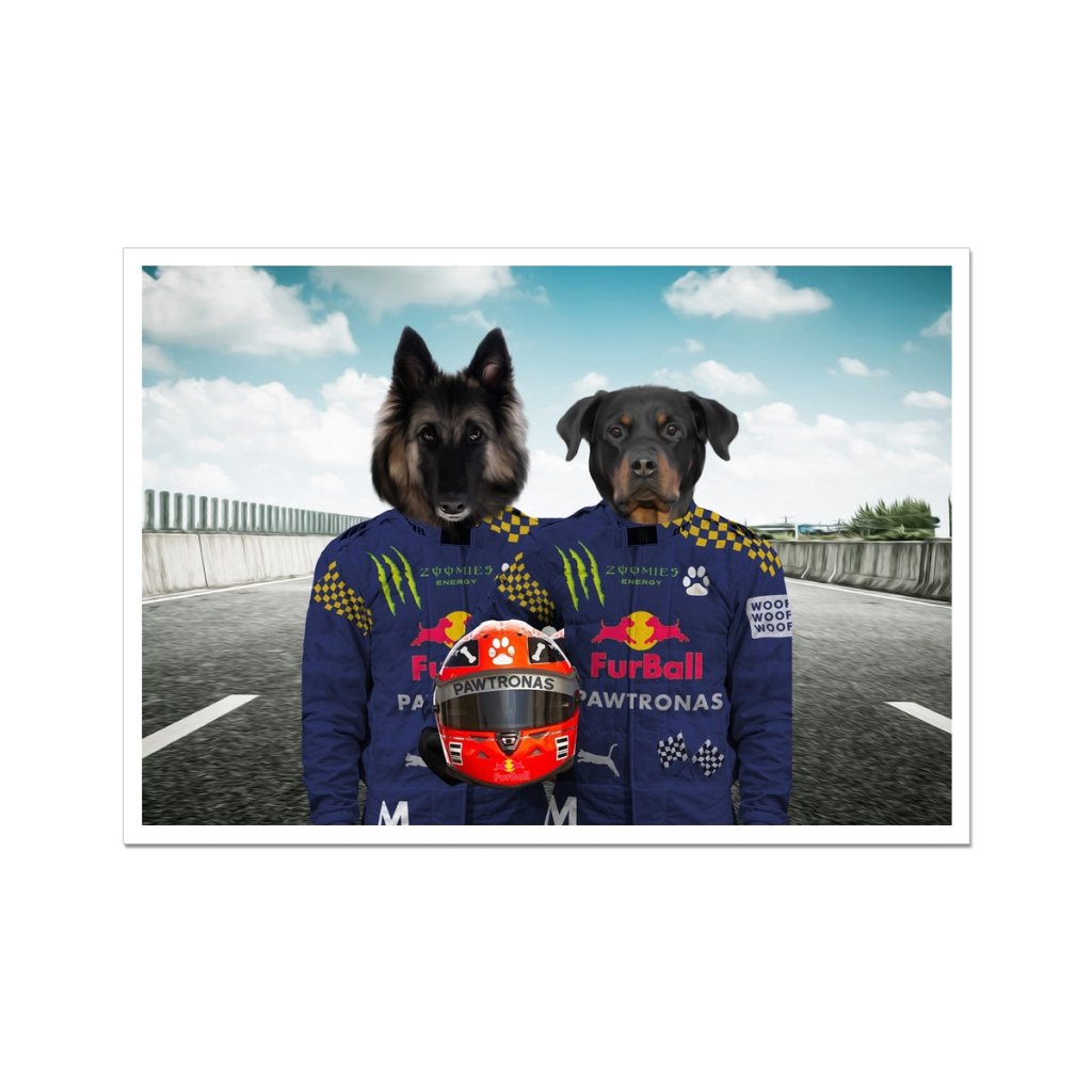 The Champion Drivers: Custom Pet Portrait - Paw & Glory - Dog Portraits - Pet Portraits