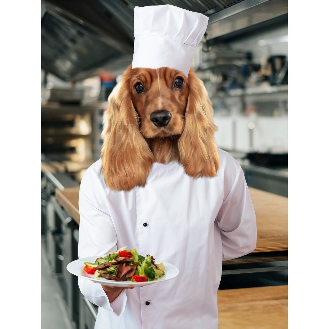 The Chef: Custom Digital Download Pet Portrait - Paw & Glory - Dog Portraits - Pet Portraits