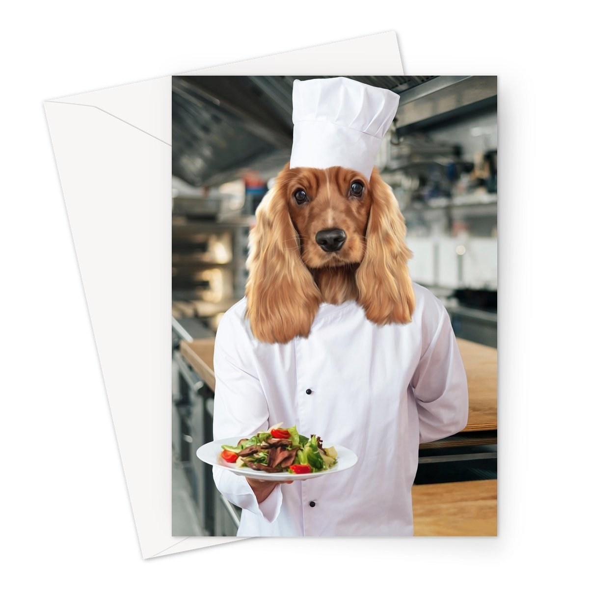 The Chef: Custom Pet Greeting Card - Paw & Glory - Dog Portraits - Pet Portraits