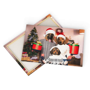 The Christmas Family: Custom 3 Pet Canvas - Paw & Glory - Dog Portraits - Pet Portraits