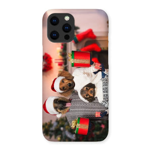 The Christmas Family: Custom 3 Pet Phone Case - Paw & Glory - Dog Portraits - Pet Portraits