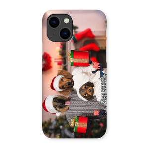 The Christmas Family: Custom 3 Pet Phone Case - Paw & Glory - Dog Portraits - Pet Portraits