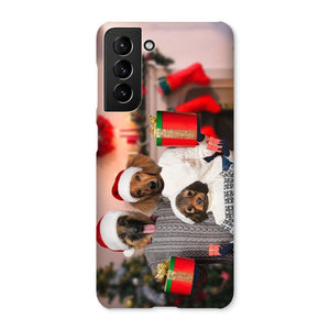 The Christmas Family: Custom 3 Pet Phone Case - Paw & Glory - Dog Portraits - Pet Portraits