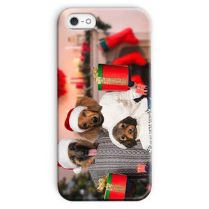 The Christmas Family: Custom 3 Pet Phone Case - Paw & Glory - Dog Portraits - Pet Portraits