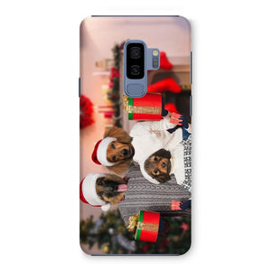 The Christmas Family: Custom 3 Pet Phone Case - Paw & Glory - Dog Portraits - Pet Portraits