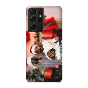 The Christmas Family: Custom 3 Pet Phone Case - Paw & Glory - Dog Portraits - Pet Portraits