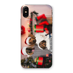 The Christmas Family: Custom 3 Pet Phone Case - Paw & Glory - Dog Portraits - Pet Portraits