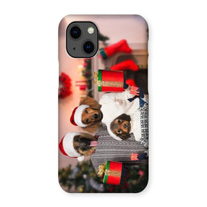 The Christmas Family: Custom 3 Pet Phone Case - Paw & Glory - Dog Portraits - Pet Portraits