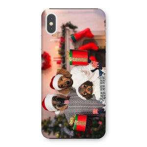 The Christmas Family: Custom 3 Pet Phone Case - Paw & Glory - Dog Portraits - Pet Portraits