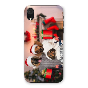 The Christmas Family: Custom 3 Pet Phone Case - Paw & Glory - Dog Portraits - Pet Portraits