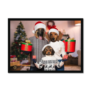 The Christmas Family: Custom 3 Pet Portrait - Paw & Glory - Dog Portraits - Pet Portraits