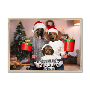 The Christmas Family: Custom 3 Pet Portrait - Paw & Glory - Dog Portraits - Pet Portraits