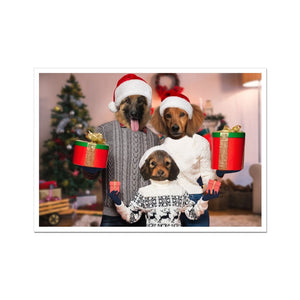 The Christmas Family: Custom 3 Pet Portrait - Paw & Glory - Dog Portraits - Pet Portraits