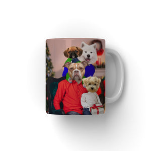 The Christmas Family: Custom 4 Pet Coffee Mug - Paw & Glory - Dog Portraits - Pet Portraits