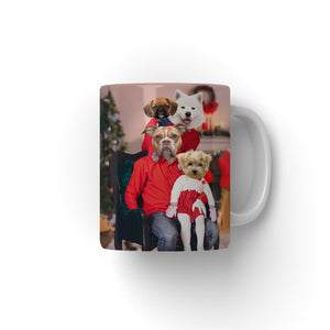 The Christmas Family: Custom 4 Pet Coffee Mug - Paw & Glory - Dog Portraits - Pet Portraits