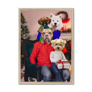 The Christmas Family: Custom 4 Pet Portrait - Paw & Glory - Dog Portraits - Pet Portraits