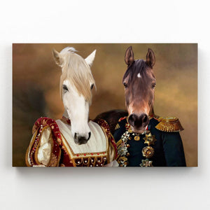 The Classy Pair: Animal Art Canvas - Paw & Glory - Dog Portraits - Pet Portraits