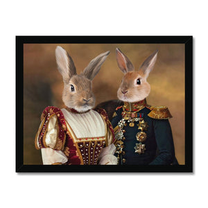 The Classy Pair: Animal Art Framed Portrait - Paw & Glory - Dog Portraits - Pet Portraits