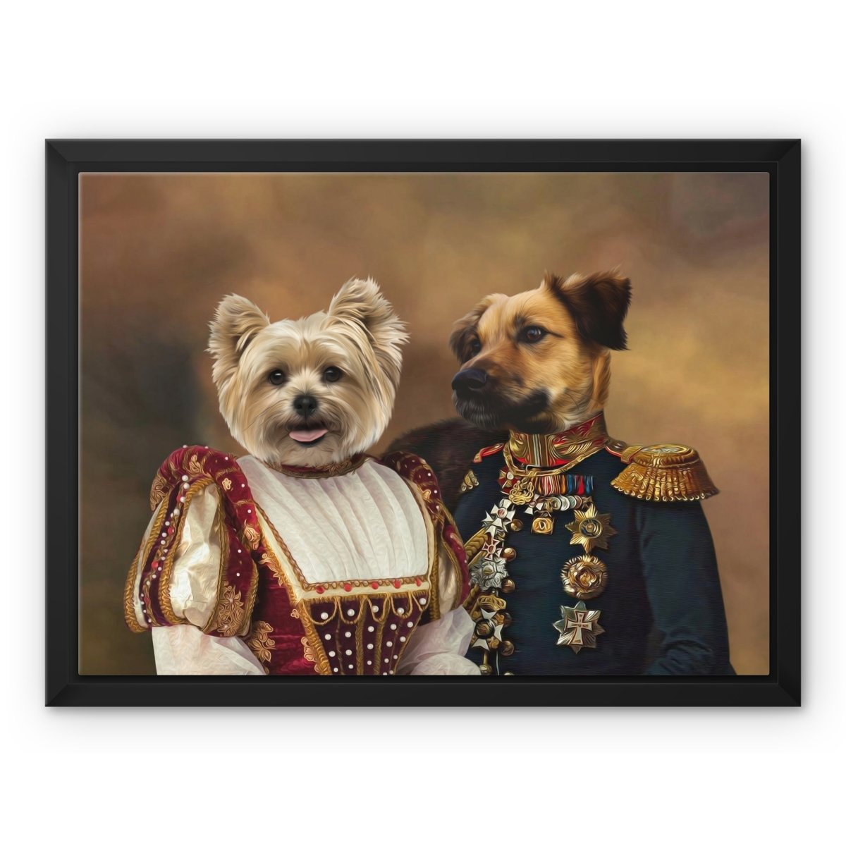 The Classy Pair: Custom Pet Canvas - Paw & Glory - Dog Portraits - Pet Portraits