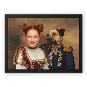 The Classy Pair: Custom Pet & Owner Canvas - Paw & Glory - Dog Portraits - Pet Portraits