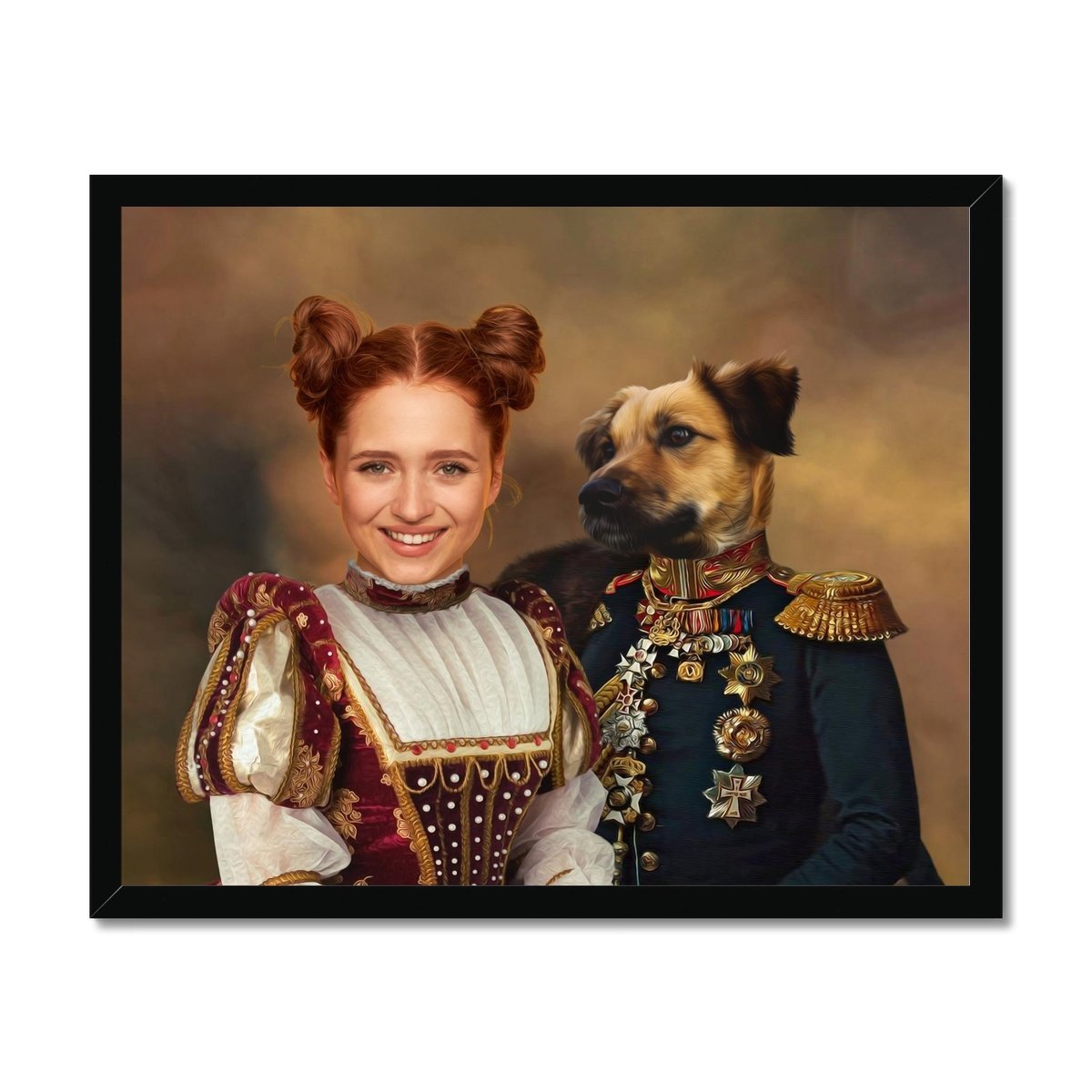 The Classy Pair: Custom Pet & Owner Portrait - Paw & Glory - Dog Portraits - Pet Portraits